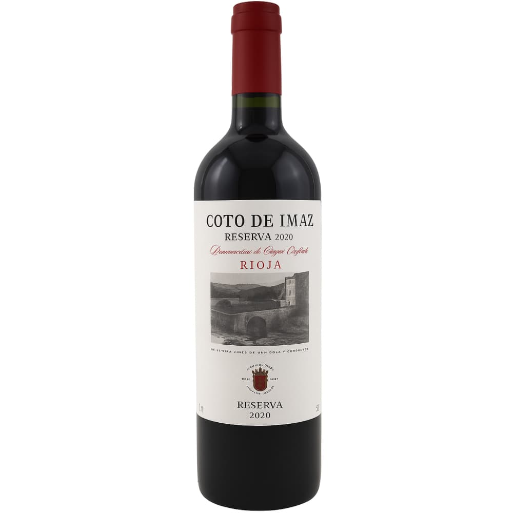 Coto de Imaz Rioja Reserva 🏷️ Summary A classic Rioja Reserva from Spain’s renowned El Coto de Rioja, Coto de Imaz Rioja Reserva is a beautifully balanced Tempranillo offering ripe red fruit, integrated oak spice and smooth structure. This well-crafted Spanish red combines tradition with approachability, making it ideal for a variety of dishes or relaxed evenings with friends. 🍇 Tasting Notes Rich ruby red in the glass with a bright rim. On the nose, expect expressive aromas of red cherry, raspberry and plum framed by notes of vanilla, cedar and subtle spice from oak ageing. The palate is medium-bodied and elegant, showcasing polished red fruit, soft tannins and a lingering finish with hints of smoke, dried herbs and gentle oak warmth. 🍽️ Food Pairing A versatile wine that pairs beautifully with grilled lamb, roast pork, chorizo tapas and hearty stews, as well as paella, manchego cheese and charcuterie boards. Its balanced acidity also makes it a great companion to richer Mediterranean dishes. 🏡 Winemaking & Story Crafted by El Coto de Rioja, one of Rioja’s most respected wineries, this Reserva is made predominantly from Tempranillo grapes sourced from estate vineyards in Rioja Alta. The wine undergoes extended ageing — typically around 18 months in American oak barrels followed by bottle maturation — which adds complexity, softness and depth to the fruit-driven profile. ⚙️ Product Details Producer: El Coto de Rioja Region: Rioja DOCa, Spain Grape Variety: 100% Tempranillo ABV: ~14% Style: Dry, medium-bodied red Closure: Cork Bottle Size: 75 cl Allergens: Contains sulphites Dietary Info: Suitable for vegetarians & vegans Serving Temp: 16–18 °C Aging Potential: 5–8 years with good cellaring potential El Coto 'Coto De Imaz' Rioja Reserva